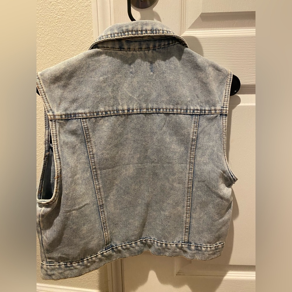 Bedazzled Denim Vest - Picture 2 of 4